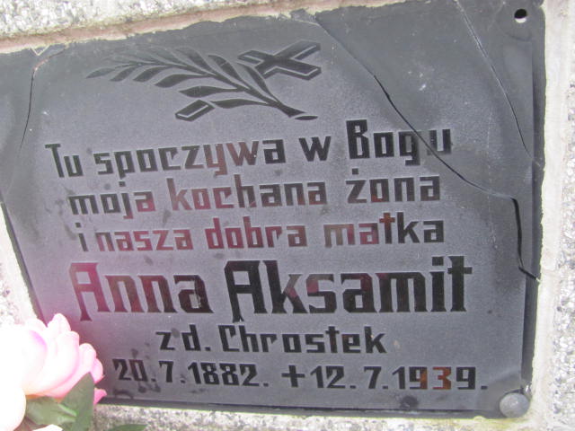 Anna Aksamit 1882 Bieruń Nowy - Grobonet - Wyszukiwarka osób pochowanych